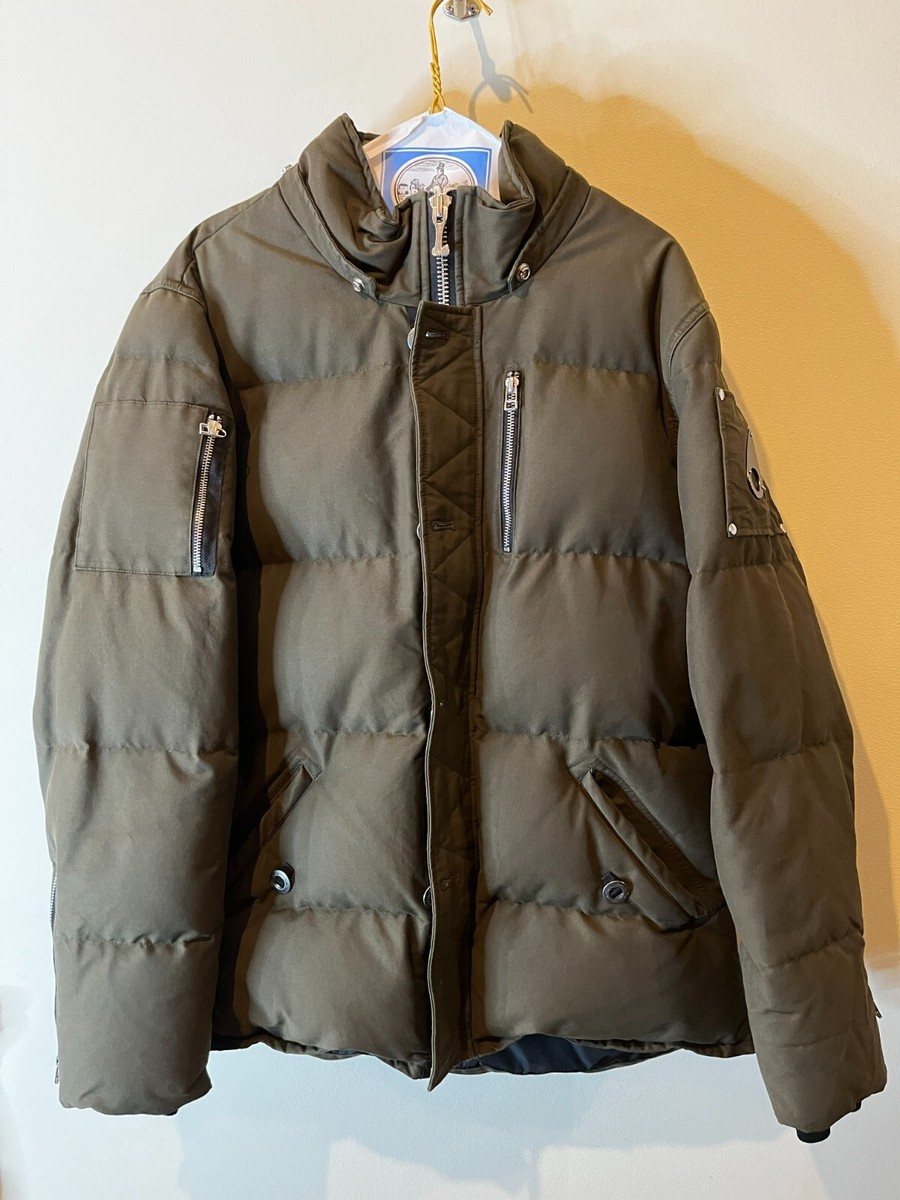 Moose Knuckle Down Filled Canada Men's Khaki Parka Hooded Coat
