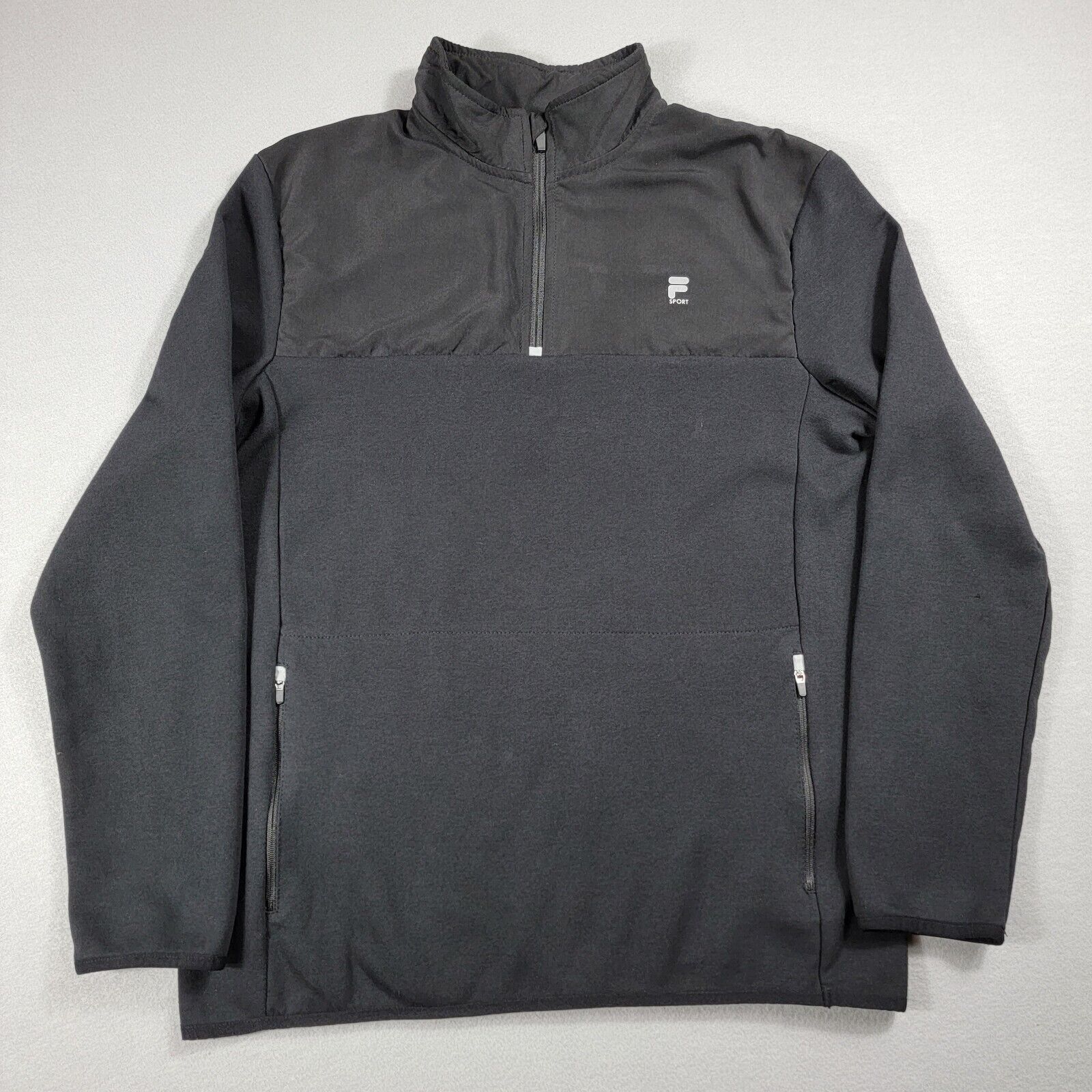 Fila Giacca Sportiva Outdoor Jogging 1 4 Zip Pista Pullover Uomo Taglia Media Nero