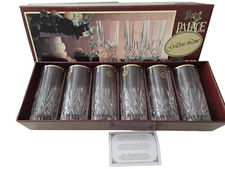 Set 6 bicchieri Highball Royal Crystal Rock Palace linea dorata NUOVI