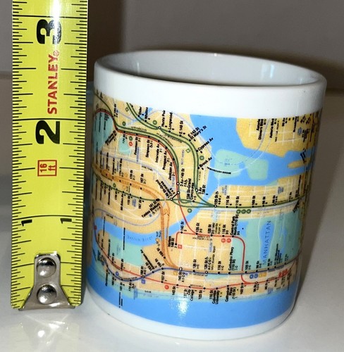 NEW YORK MTA U-BAHN KARTE auf 4oz Keramik Demitasse Tasse 2,5" hoch - Bild 4 von 5