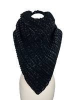 Poncho Schal Winterschal Strickschal Umhang Damen Strick Schwarz Grau Warm