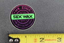 Mr Zog's Sex Wax Surfboard 80's Neon Green Purple SW1A Vintage Surfing STICKER