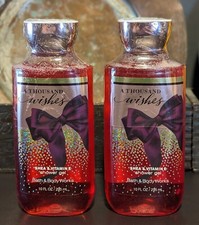 Bath  Body Works A Thousand Wishes Shower Gel 10oz Shea Vitamin E Lot of 2 NEW