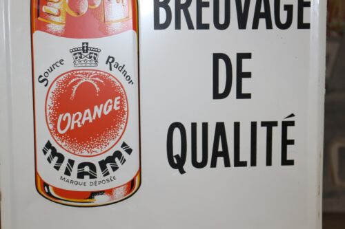 Letrero de metal en relieve original vintage 1963 Orange Miami Soda Pop Crush 29" bonito - Imagen 5 de 7