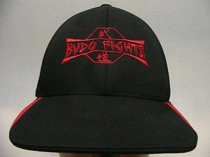 BUDO FIGHTS - EMBROIDERED - S/M SIZE FLEXFIT BALL CAP HAT!