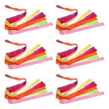 6pcs Rhythm Ribbon Streamers Rainbow Dance Ribbons Rainbow Streamers Hand Held