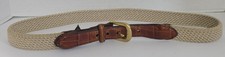 Vntg Brighton Belt Mens 38 Elsatic Cord Italian Croco Embossed Leather 38 33502