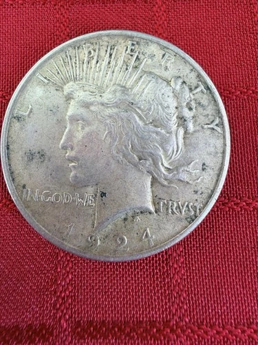 1924 Peace Dollar Silver $1 Coin No Mint Mark Philadelphia US