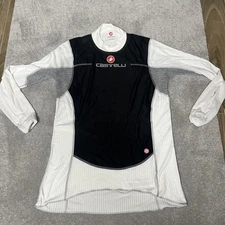 Castelli Base Layer Shirt Mens 2XL White Black Rosso Corsa Windstopper Cycling