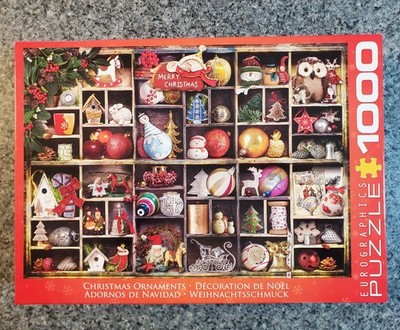 Eurographics CHRISTMAS ORNAMENTS 1000 piece puzzle COMPLETE