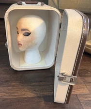 VTG  Samsonite Hat Wig Box Hard Suitcase Luggage Case Womens Travel 50s-60s MCM