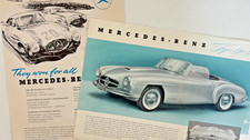 1950s Mercedes Benz 300sl Roadster And 190sl Sales Lit Brochure Sgl Sheets
