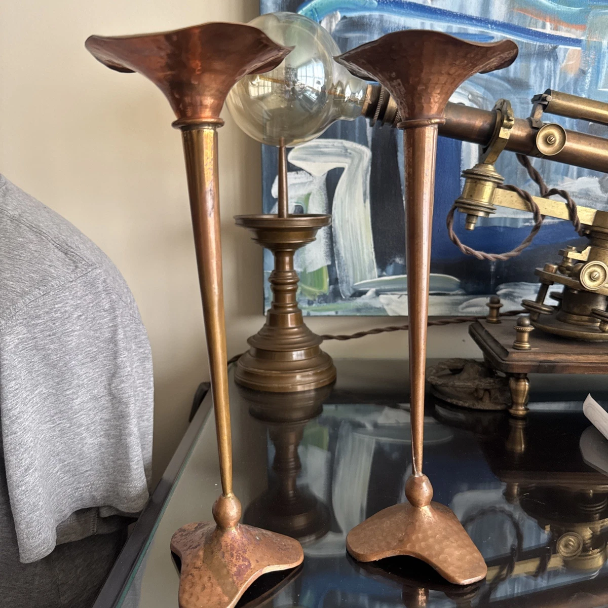 Art Nouveau Candlesticks In Antique Metalware for sale | eBay