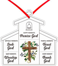 Christian Christmas Ornaments Cross Religious Ornament for Christmas Tree Decora