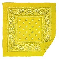 allgala 12 Pack 100 Cotton Premium Bandanas Head Band Wrap Scarf-Yellow-HA55913