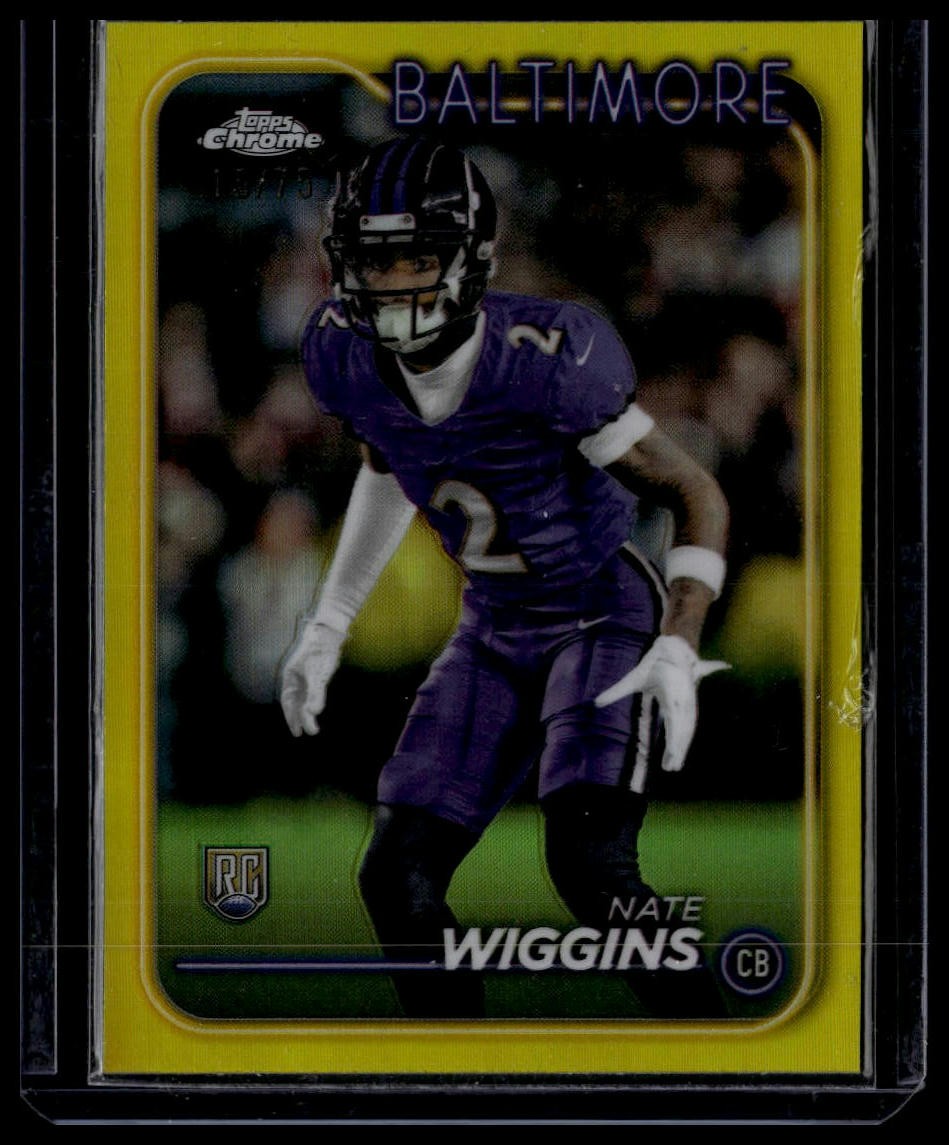 2024 Topps Chrome #227 Nate Wiggins Yellow Refractor #/75