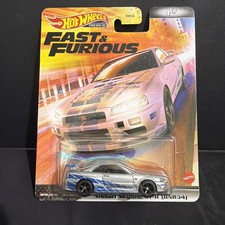 Hot Wheels Premium Fast Furious Nissan Skyline Gt-r Bnr34 45 Brians R34