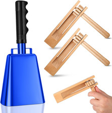 10 Inch Cowbell Noise Makers for Sport Event Steel Cowbell with Handle and 2 Pcs