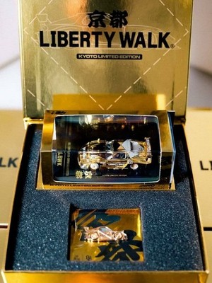 LIBERTYWALK ゴールドミニカー INNO64 コレクターズエディション Liberty Walk Kyoto Limited Box INNO64 Mazda RX-7 Gold Leen Customs