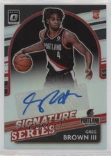 2021-22 Panini Donruss Optic Signature Series Holo Prizm Greg Brown III Auto hn8