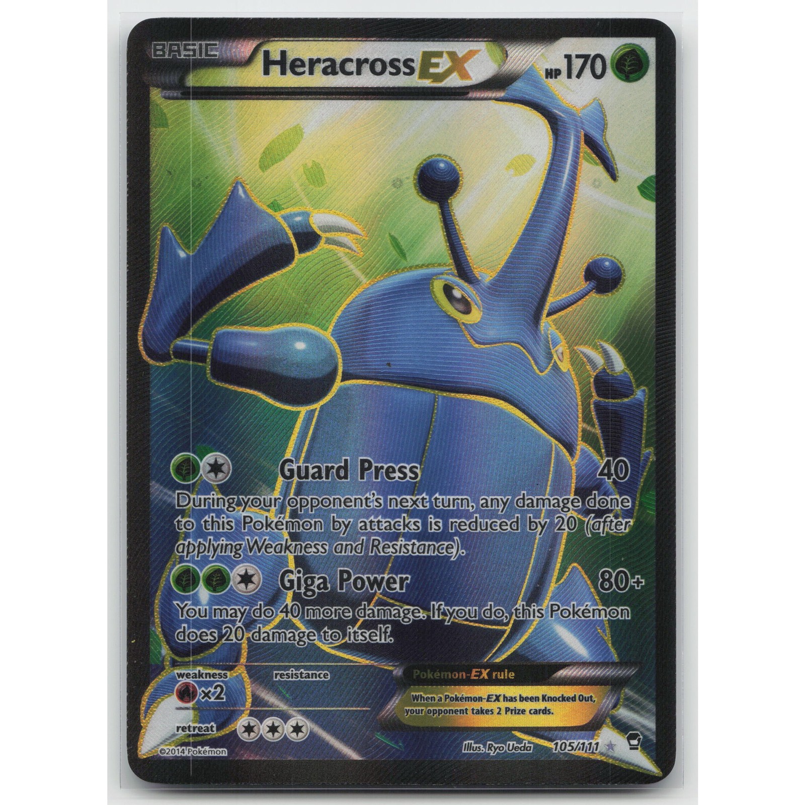 Heracross EX (105 Full Art) Holo XY - Furious Fists 105/111 UR LP Pokemon