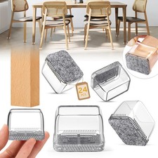 24PCS Rectangular Chair Leg Floor Protectors, Furniture Sliders, Non-Slip Fel...