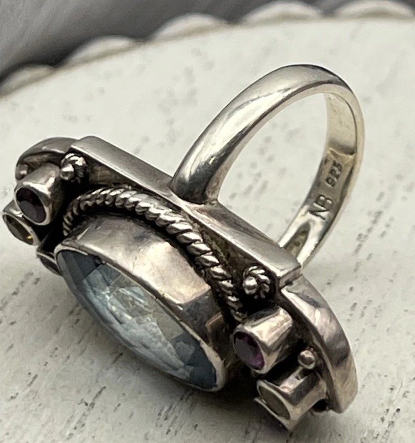 Nicky Butle 925 Sterling Silver Quartz NB Ring 11G / Sz 7 - Image 4 of 4