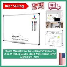 Elegant Magnetic Dry Erase Board 36 x 24 Inches - Ideal for Professionals