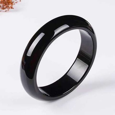 Certified Natural Black HeTian Jade Nephrite Jade Wide Bangle Bracelet 54-64mm