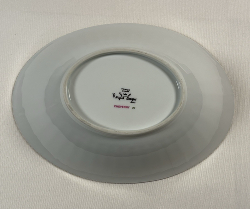 ROYAL LIMOGES Recamier Cheverny Noel OPEN VEGETABLE BOWL Gold Rim Oval Christmas - Picture 9 of 17