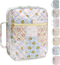Bible Cover for Women, Large Quilted Case with Handle, Durable Bag and Carrying