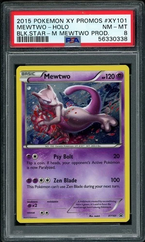 2015 Pokemon XY Mewtwo Holo Black Star Promo #XY101 PSA 8 NM-MT