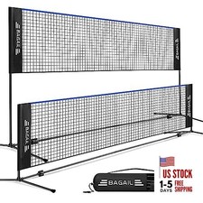 Badminton Net, Height Adjustable Kids Volleyball Net, 10ft Blue / black