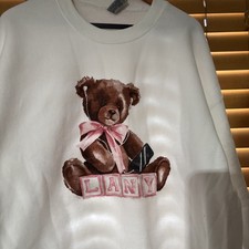 Lany Band Merch White Bear Crew Neck Sweatshirt Men's SZ Lg NWOT