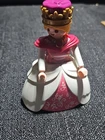 Vintage Playmobil Princess Queen Lady White Hoop Skirt Royal Crown & Necklace