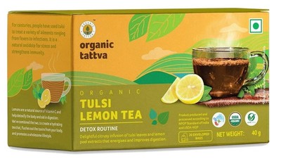 Organic Tattva, Organic Tulsi Lemon Tea- 20 Tea Bags