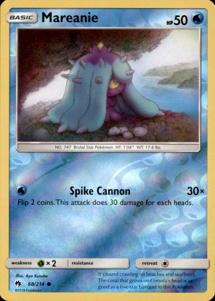 Mareanie 68/214 Common Lost Thunder Pokemon Reverse Holo NM/LP