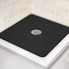 Shower Mat Non Slip,27 x 27 Inch Extra Large Bath Mat with Drain,Soft Square ...