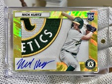 Nick Kurtz custom auto Wake Forest Demon Deacons sick patch Athletics