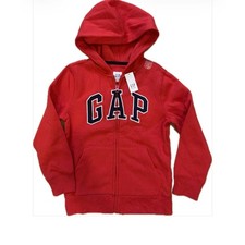 GAP Kids RED w/ NAVY  WHITE GAP LOGO Zip-Up Hoodie Size S 6-7 NWT