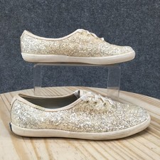 Zapatos de Celebración Keds Champion Brillo Para Mujer 7.5 Informales Tenis Con Cordones Dorado