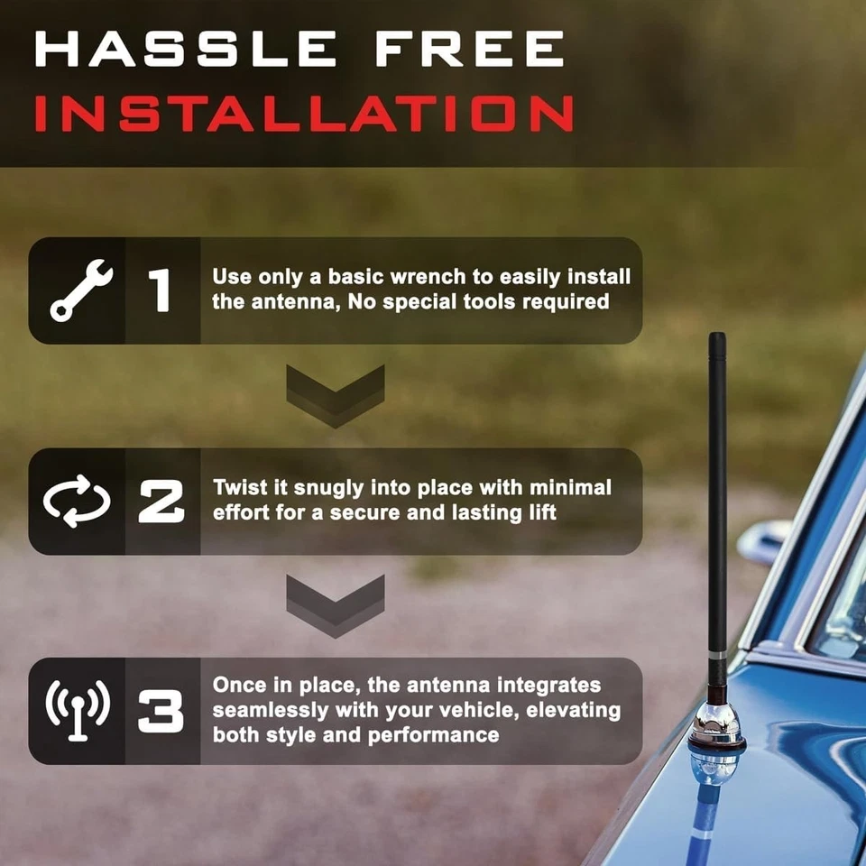 8.5" Flexible Rubber Universal Antenna Kit car wash Proof Truck Pick up SUV C - Image 4 of 4