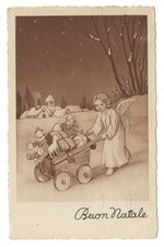Cartolina BUON NATALE con PINOCCHIO - Ed. Degami, anni '40 ill. BONFANTI Viagg.*
