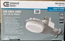 CE 450-Watt Integrated LED 7000 LM Gray Dusk to Dawn Outdoor Area Light