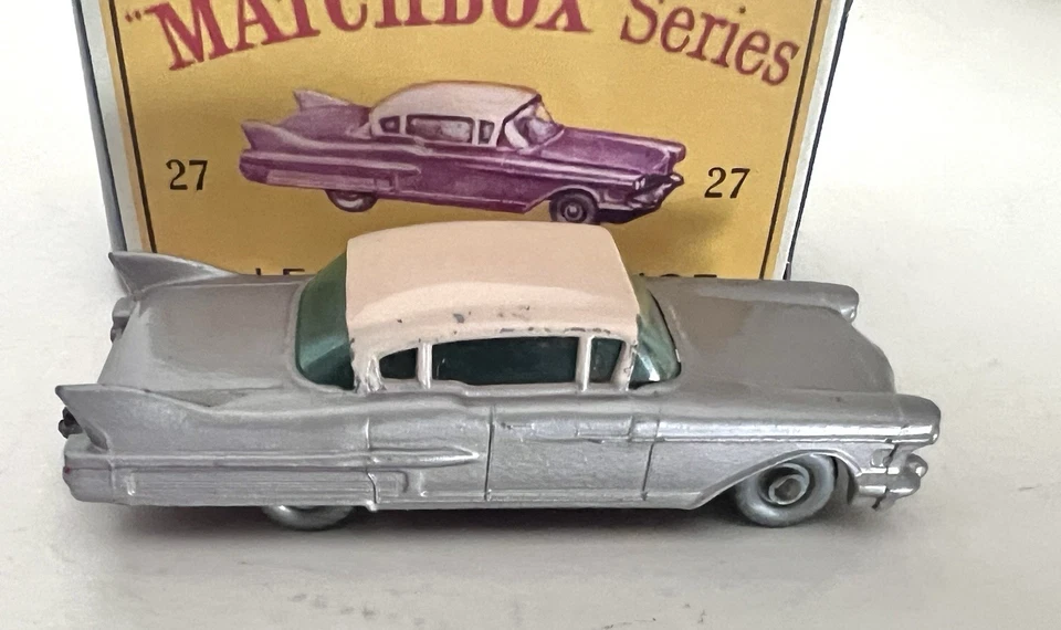 MATCHBOX LESNEY CADILLAC SIXTY SEDAN - No. 27 C - GOOD CAR W/BOX- MUST SEE MODEL - Image 2 of 4