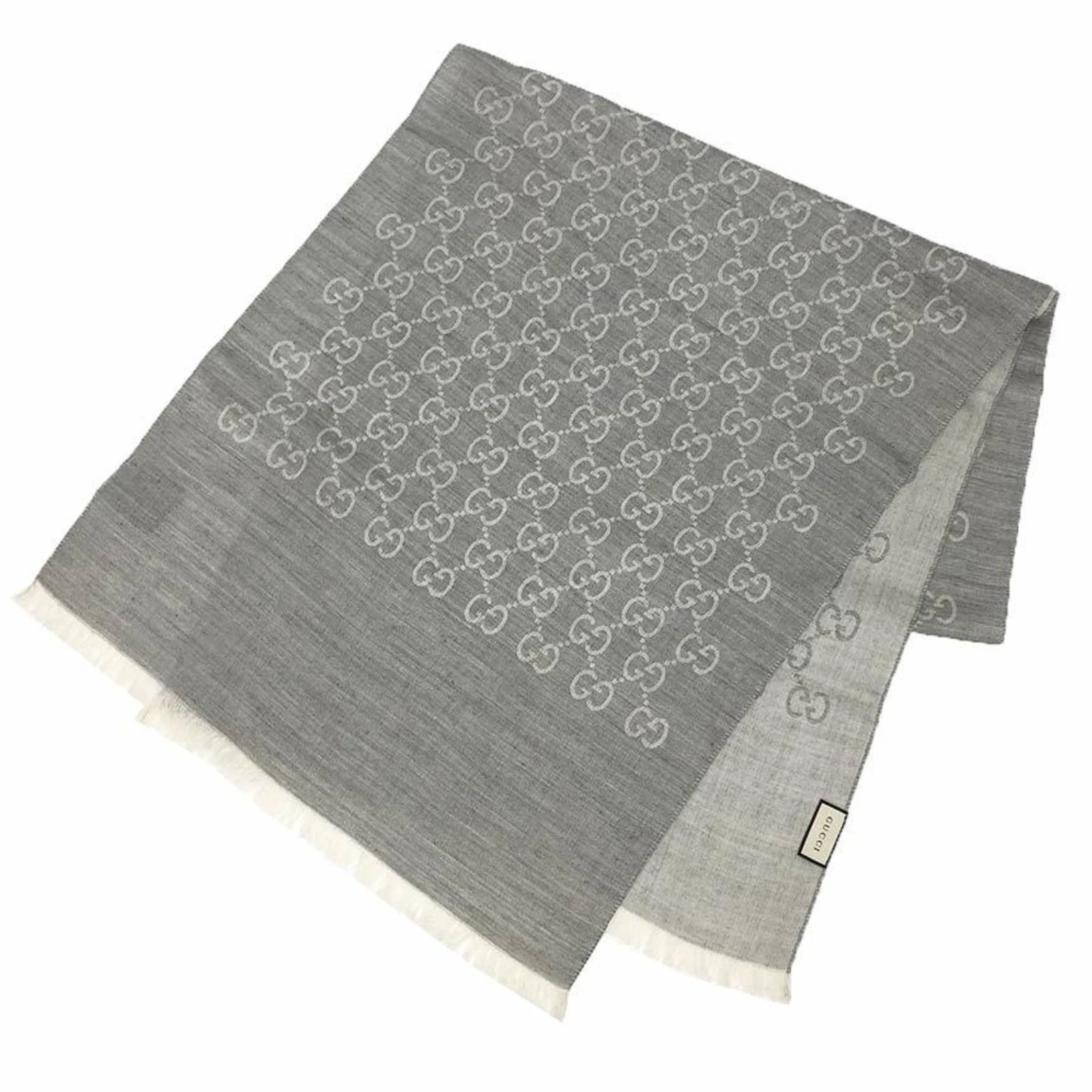 Foulard Gucci gris en laine authentique