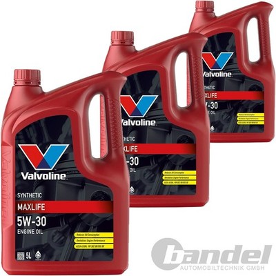 3x5L VALVOLINE MAXLIFE 5W-30 MOTORÖL passend für MB 229.3 VW 502.00/505.00 A3/B3