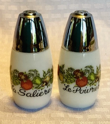 Vintage Gemco Salt and Pepper Shakers Spice of Life Corning Ware Matchables