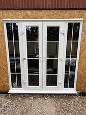 White uPVC French Patio Doors Fixed Side Panels 2085mm x 2090mm Taylor Wimpey