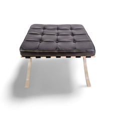 Sgabello Knoll Intenational Barcelona Mies van der pelle grezza nero